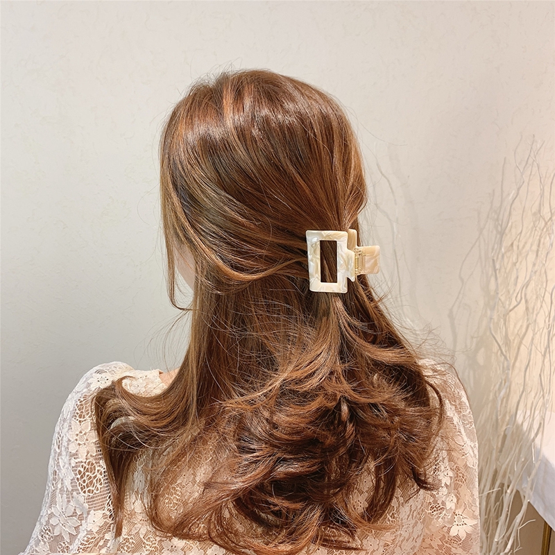 Kẹp tóc làm từ acrylic hình chữ nhật phong cách cổ điển hợp thời trang (Hairclips)