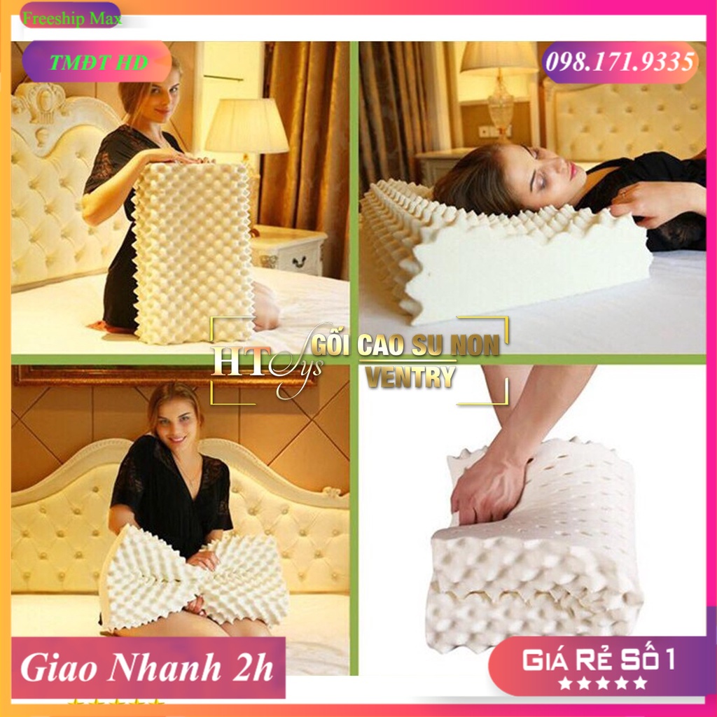 Gối cao su non tự nhiên Kiosi mặt xù, Gối cao su non thiên nhiên, Hàng cao cấp, Chống đau mỏi vai gáy, Êm ái khi ngủ