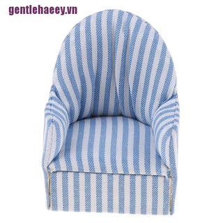 gentlehaeey♥1:12 dollhouse miniature furniture stripe sofa chair for bed room living room