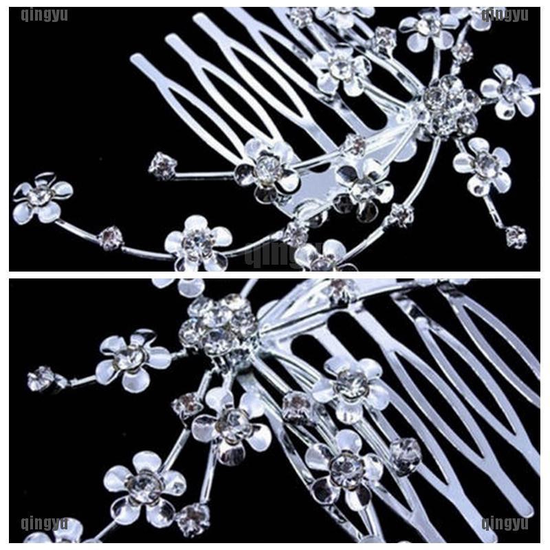 Trâm Hoa Đính Đá Cài Tóc Cô Dâu