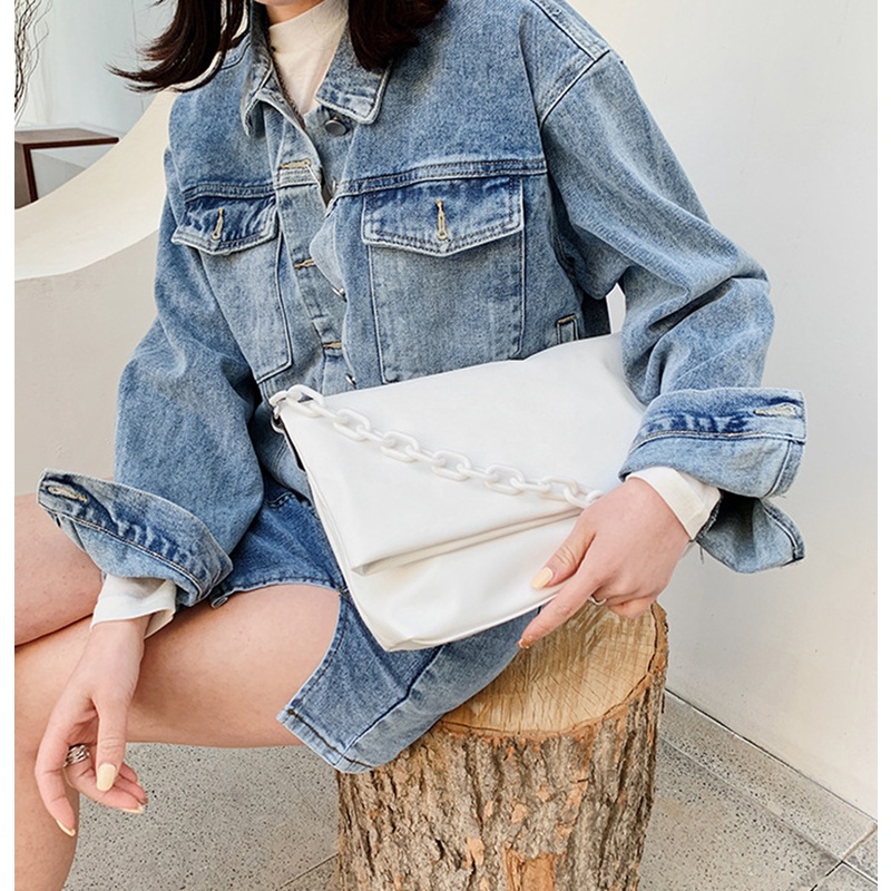 Túi đeo chéo vai hình đám mây màu sắc thời trang sành điệu cho nữ