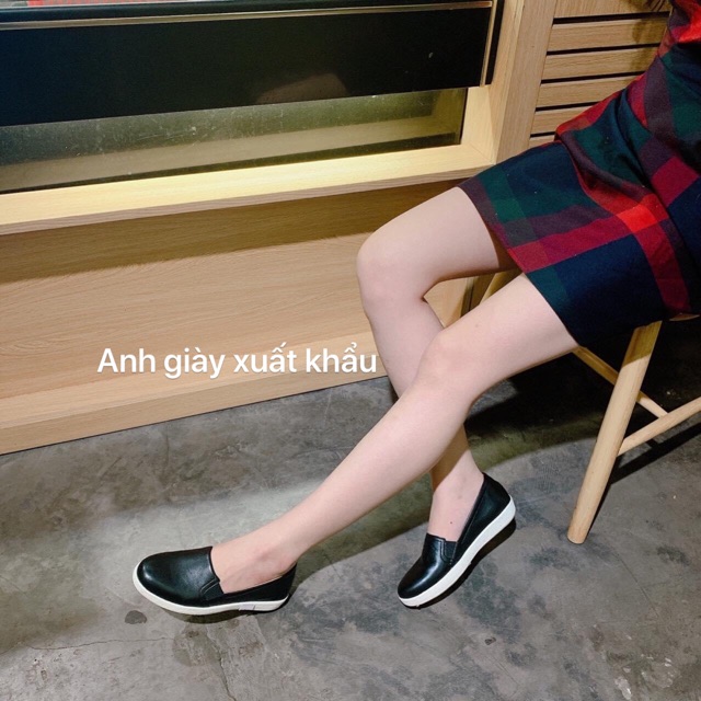 GB26-Giày SLIP ON da thật VNXK đi cực êm chân ( ảnh thật kèm video)