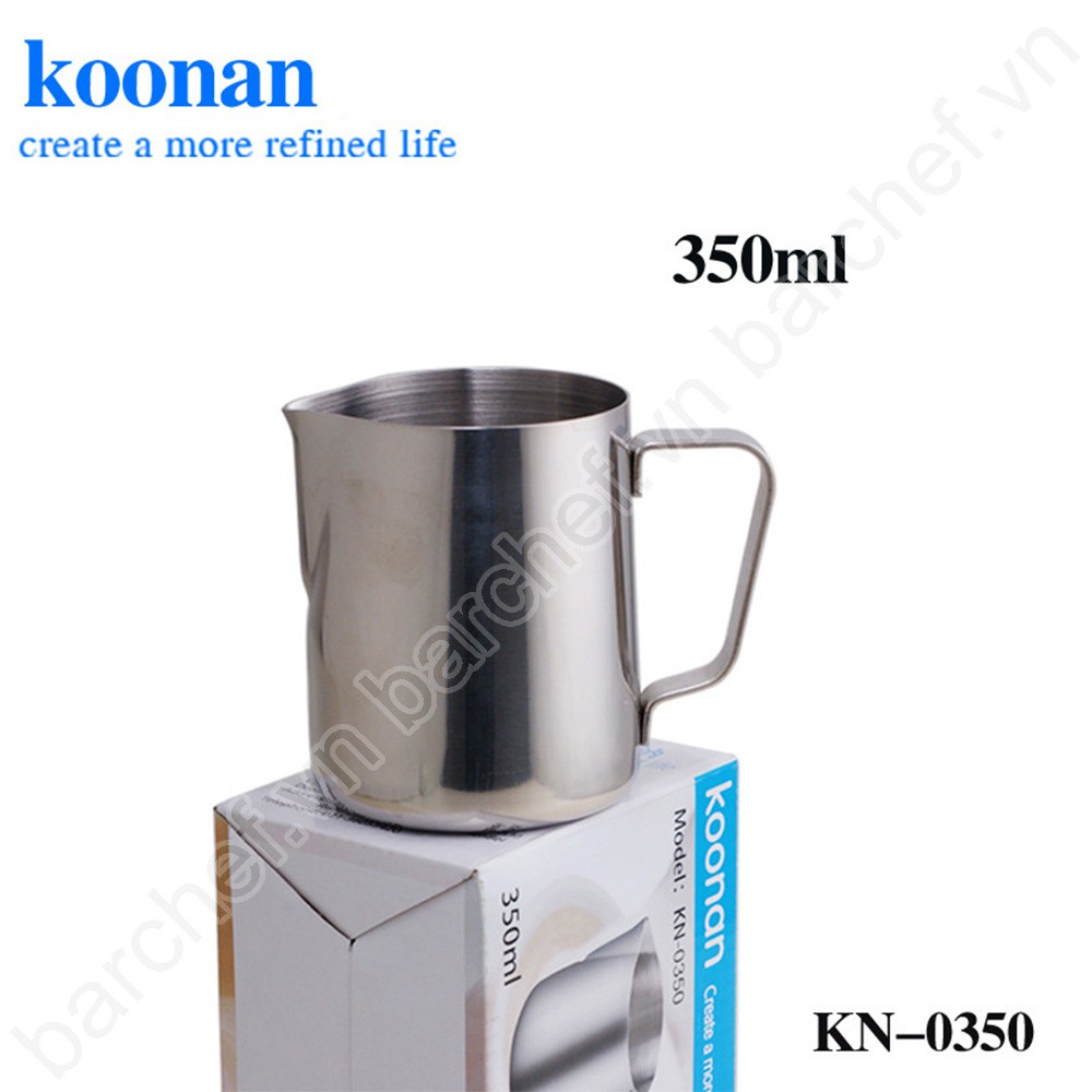 Ca đánh sữa inox Koonan 350ml (KN-0350)