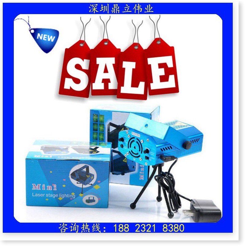 Đèn Chiếu Sân Khấu Mini Laser, ánh Sáng Xanh Chủ Đạo