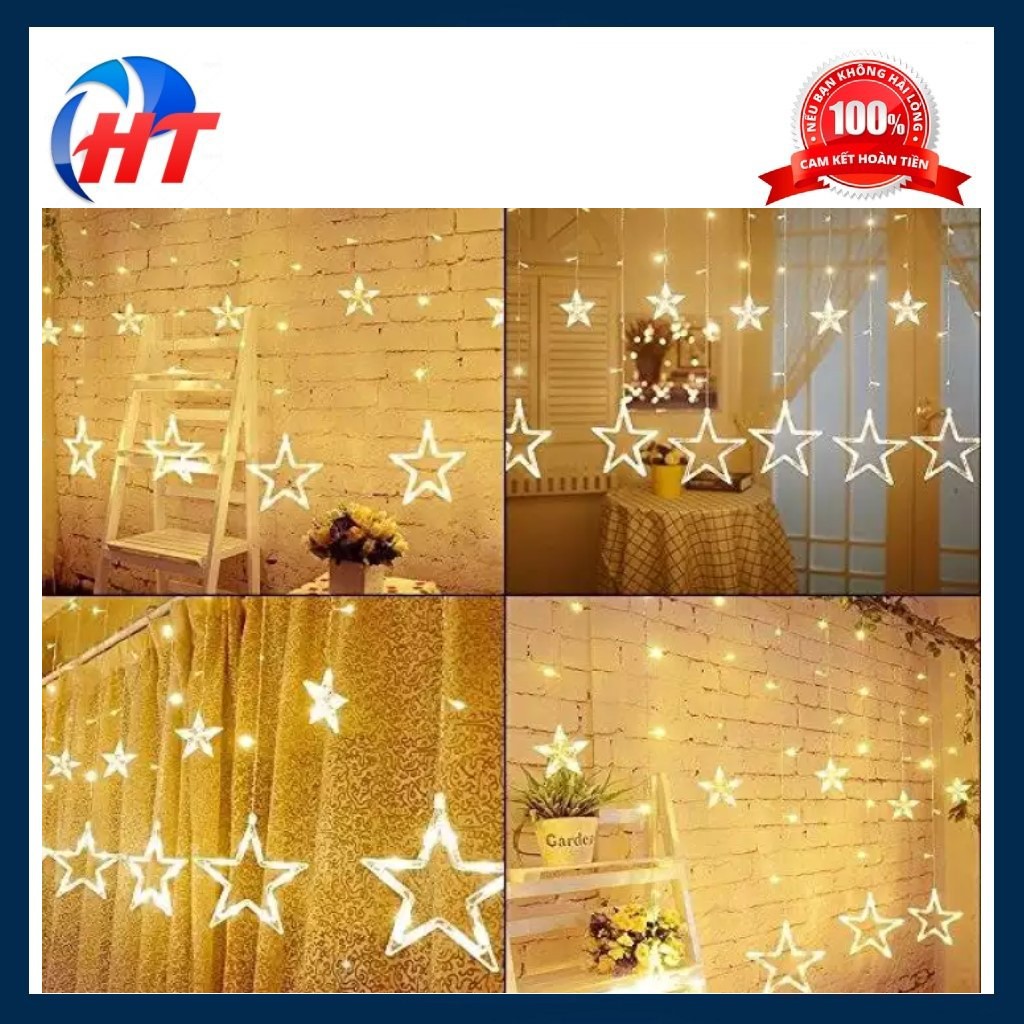 Đèn trang trí, đèn nhấp nháy trang trí hình ngôi sao, đèn rèm, đèn led trang tri đẹp lung linh
