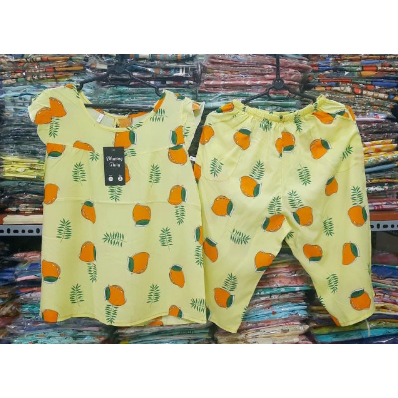 Bộ tole lanh f21 lửng cánh tiên mặc nhà thoải mái 50kg đến 85kg