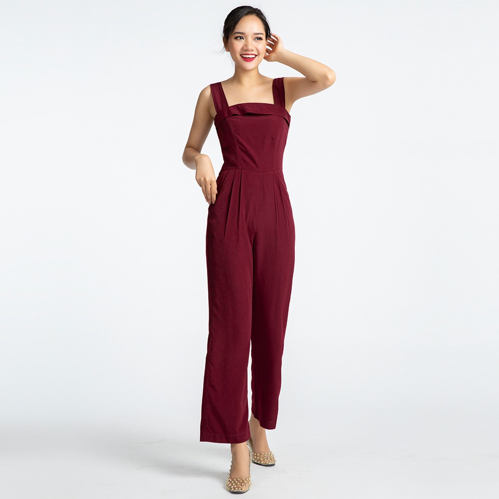 Bộ Áo Liền Quần Jumpsuit Thời trang thiết kế Hity DRE096 (Đỏ Auburn)