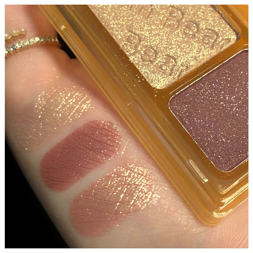 Bảng Phấn Mắt 2 Màu Sắc Hiệu Ứng Lì/ Ánh Nhũ Chống Nước Lên Màu Cực Chuẩn