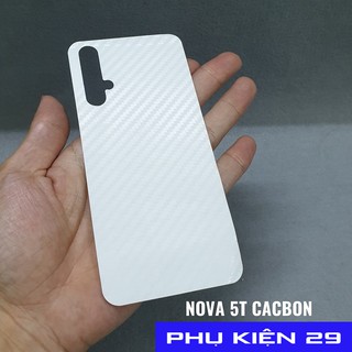 [Huawei Nova 5T/Honor 20] Dán lưng 3D vân Cacbon - Carbon