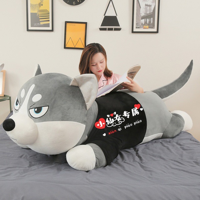 Gấu bông chó husky mặc áo hot hit
