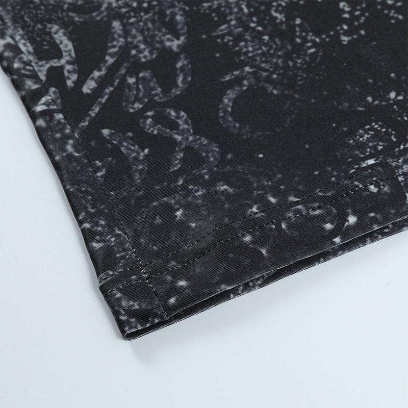 Áo Thun Croptop Tay Ngắn Cổ Lọ In Chữ Màu Gradient Phong Cách Harajuku Quyến Rũ Cho Nữ