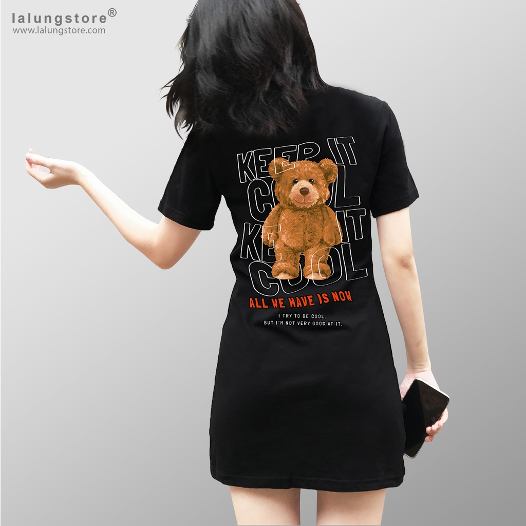 Đầm Polo Cotton Hoạ Tiết Gấu COOL có big size [mã 1425]