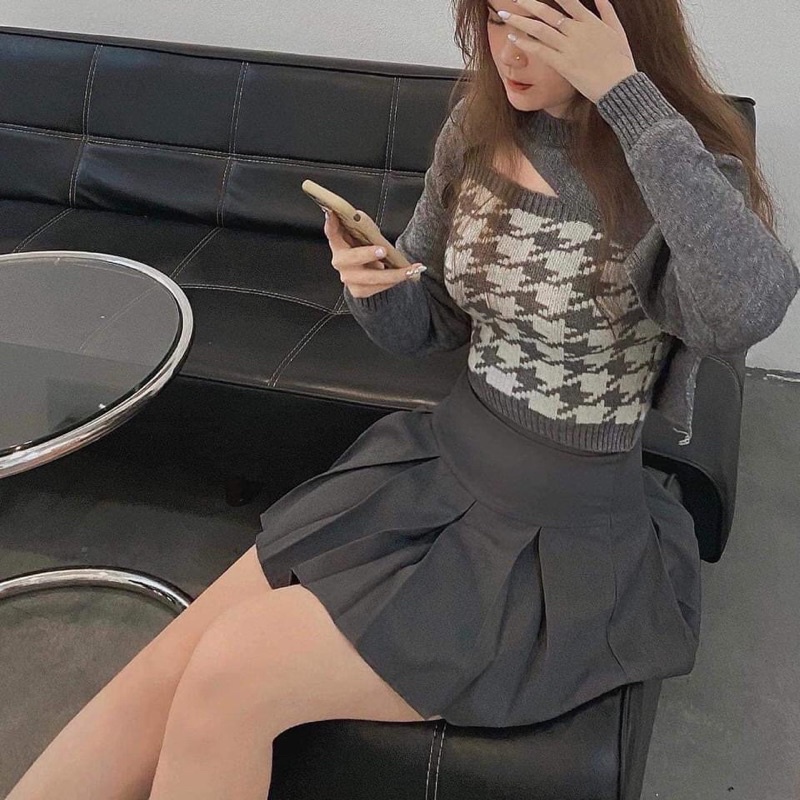 Chân váy tennis xếp ly cạp cao dáng chữ A có 4 màu