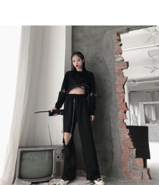 Set quần áo croptop ulzzang cá tính fashion 2020 KÈM ẢNH THẬT ( ảnh 8 )