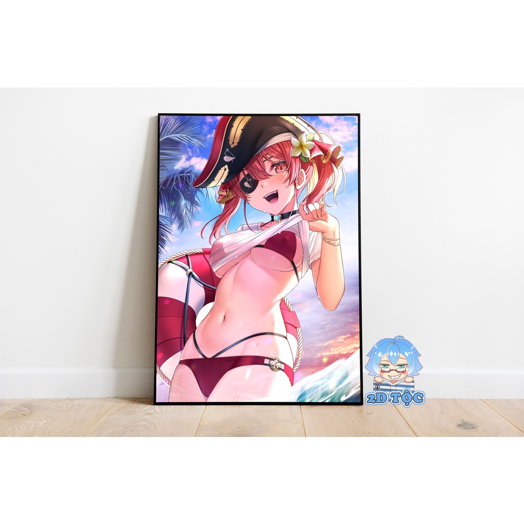 Tranh poster A3 dán tường Houshou Marine Hololive (3) - 2d Tộc Shop