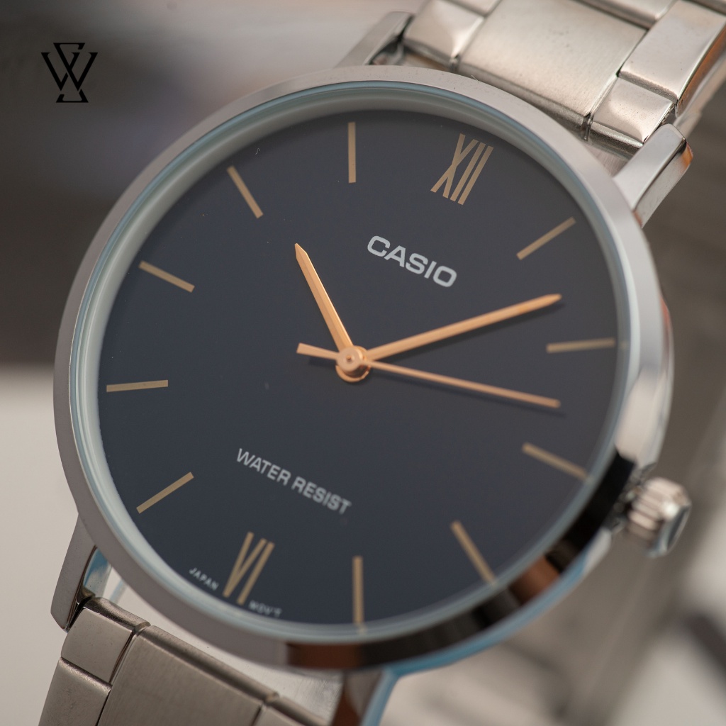 Đồng Hồ Quartz Nữ Casio WATCHSTORE LTP-VT01D-2BUDF Thiết Kế Kính Khoáng 34mm, Dây Kim Loại Và Vỏ Thép Không Gỉ