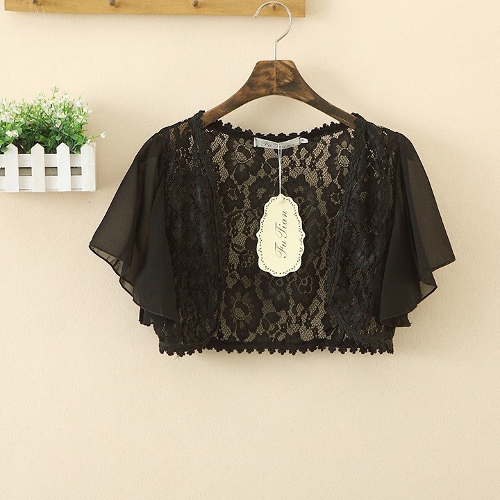 [Sẵn đủ size] Áo khoác cardigan ren nhẹ form ngắn tay voan - đi làm - đi chơi - dạo phố