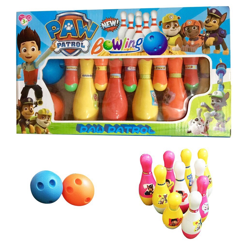 Đồ Chơi Bowling Paw Patrol Vui Nhộn Giúp Nhận Biết Màu Sắc, Rèn Luyện Vận Động Cho Bé