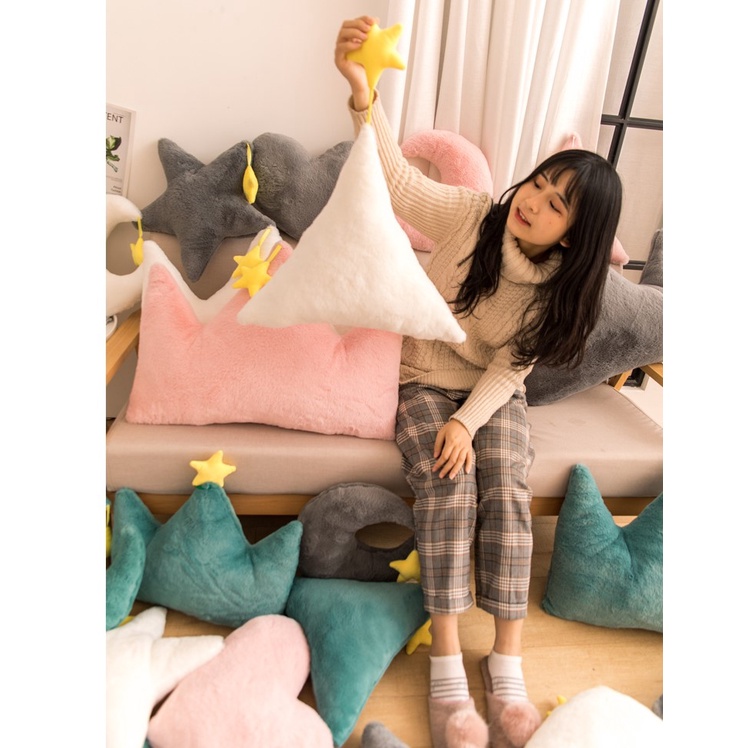 Order | Set 5 gối sofa phong cách bắc âu: mặt trăng, ngôi sao, trái tim, vương miện, tam giác