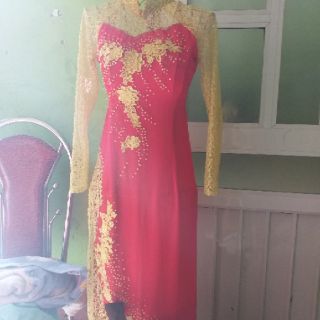 Com 9 áo dài đính đá và thêu hoa