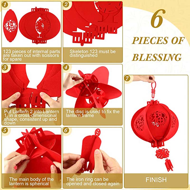 Lồng Đèn Đỏ Không Dệt 30cm Dùng Trang Trí Giáng Sinh Năm Mới