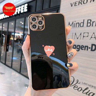 Ốp Lưng Kính Iphone 💖 𝘍𝘳𝘦𝘦𝘴𝘩𝘪𝘱 💖 Ốp Dẻo Viền Vuông Màu Đen Giả IPhone 12 Bảo Vệ Camera