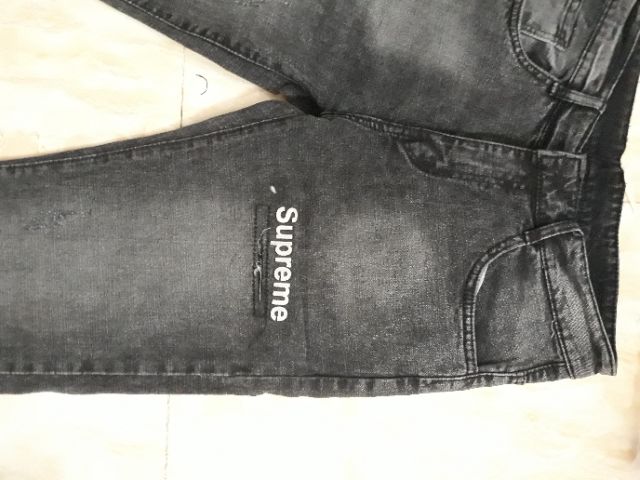 Quần jean nam xám xước wash Supreme 9363 có kèm ảnh thật lun ạ | BigBuy360 - bigbuy360.vn