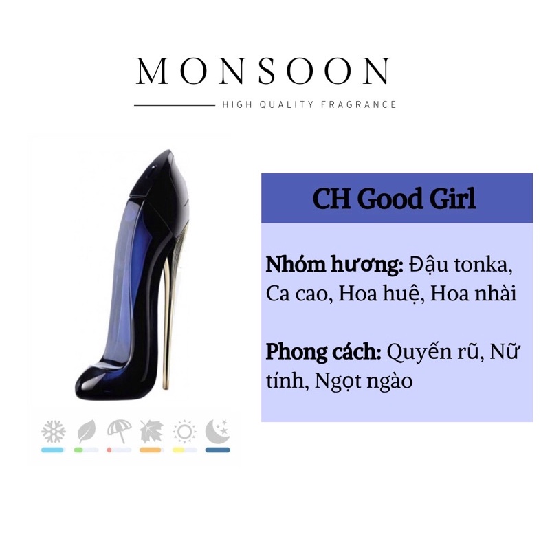 Nước hoa nữ handmade Monsoon Good Girl - người Ai Cập pha chế (ảnh thật tự chụp) giá rẻ