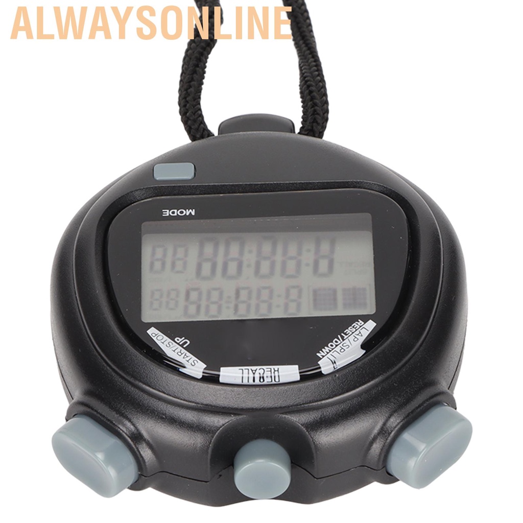 Alwaysonline Multifunctional Electronic Stopwatch Sport Timer Counter Running Black