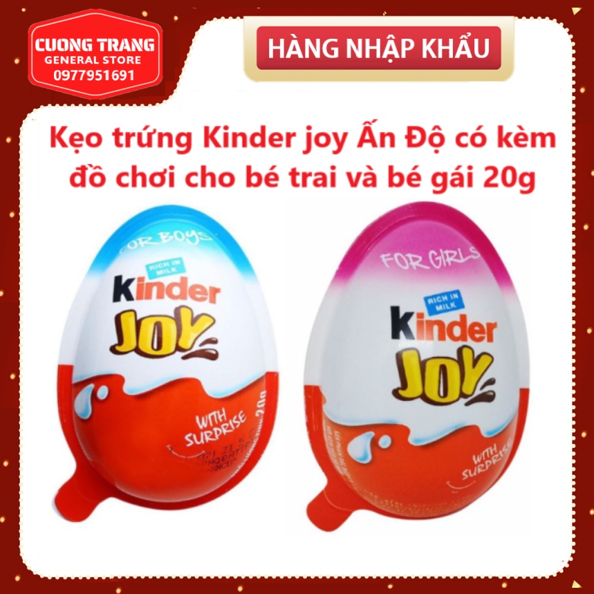 Kẹo trứng Kinder joy Ấn Độ có kèm đồ chơi cho bé trai và bé gái