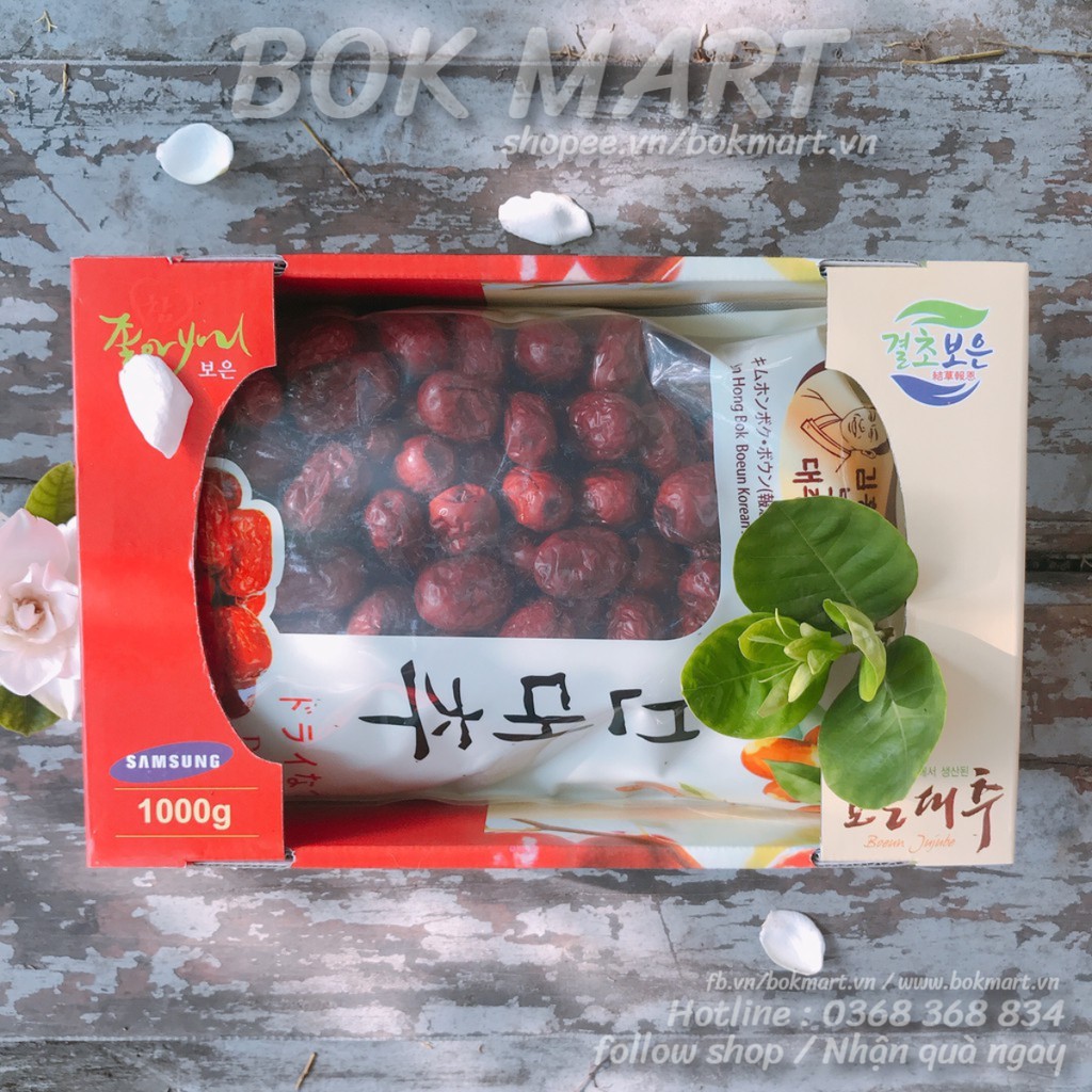 Táo đỏ sấy khô chính hãng Hàn Quốc hộp 1kg | BigBuy360 - bigbuy360.vn