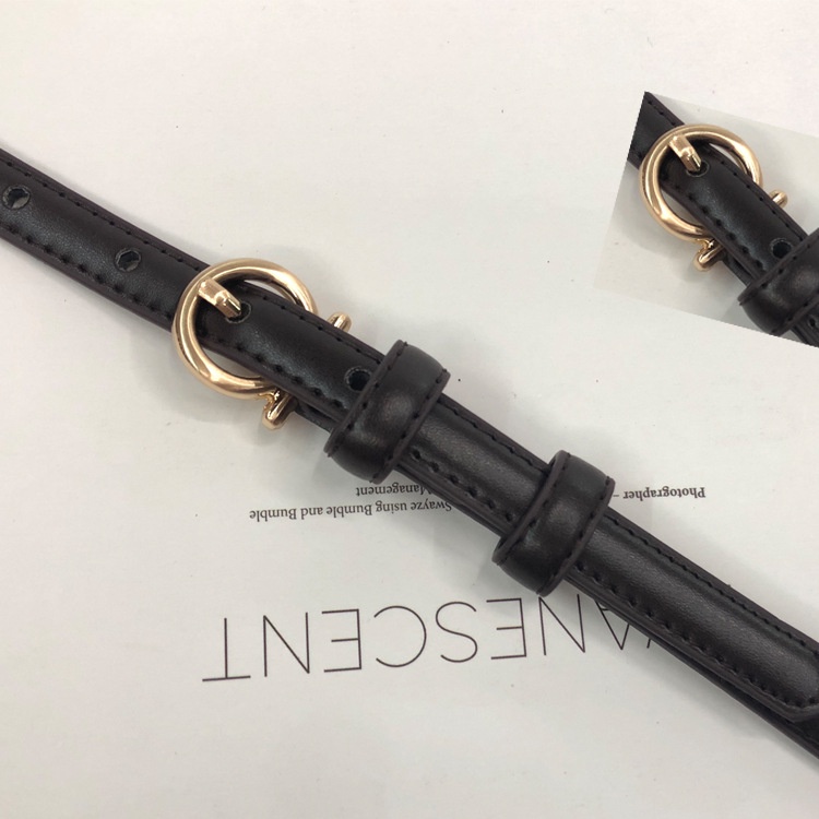 Thắt lưng nữ váy mặt kim tròn vàng bản nhỏ 1.3cm (Hỗ trợ bấm lỗ, cắt dây) TL422 - Thắt Lưng Giá Tốt