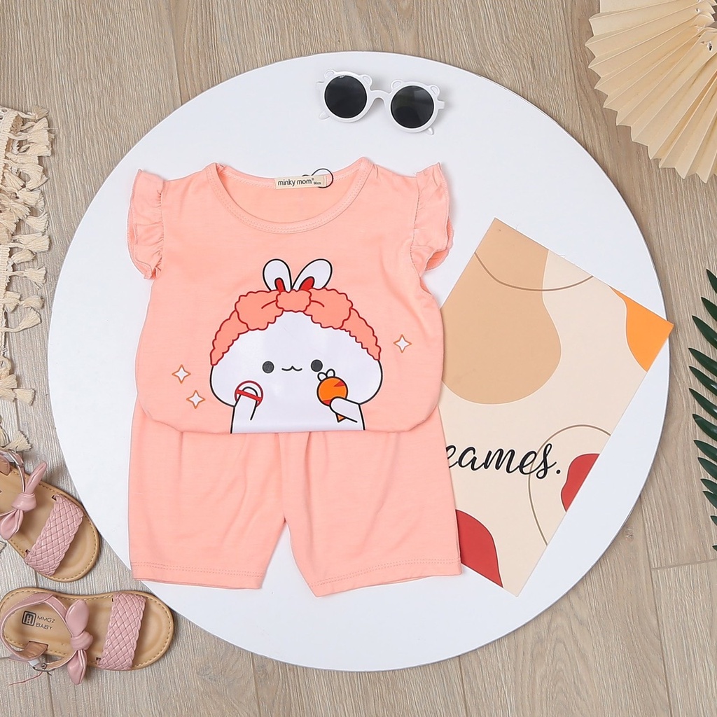 Bộ quần áo cộc tay cánh tiên quần suông cho bé gái. Hàng minky mom. Bé 9-27kg . CT13 Shop-Mẹ-Rùa