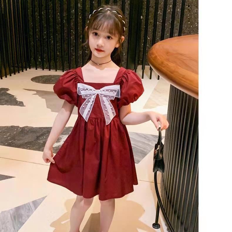 Đầm Đính Nơ Thời Trang Mùa Hè Phong Cách Hàn Quốc Dành Cho Bé Gái 1 Đến 2-3 - 4-5 Đến 6 Đến 7 Đến 8 Đến 9-10 To 11-12 - 13 Tuổi