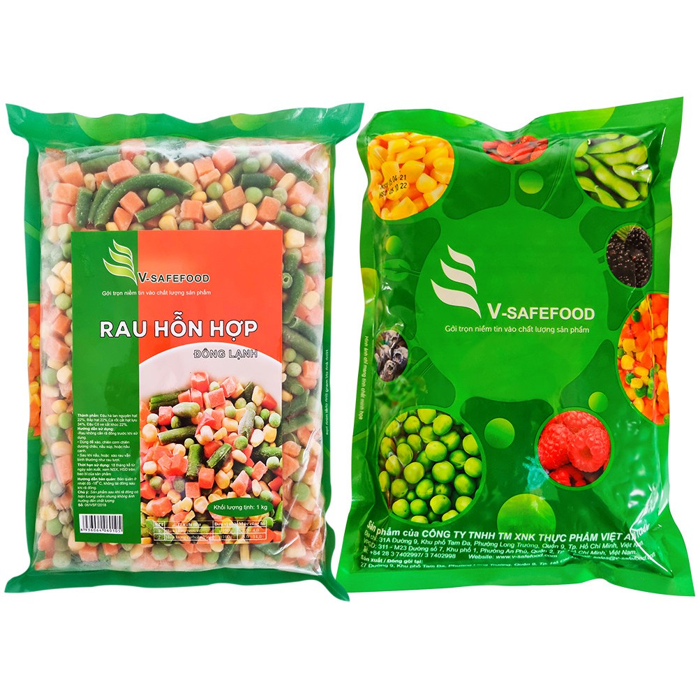 Rau Hỗn Hợp đông lạnh VSAFEFOOD 1kg (Chỉ giao Tp.HCM)