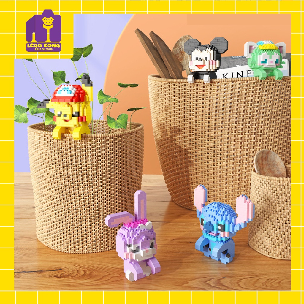 Lego trang trí 3d block Doraemon xếp hình pokemon khung tranh lắp ráp Cinnamoroll decor máy tính phòng trọ góc làm việc