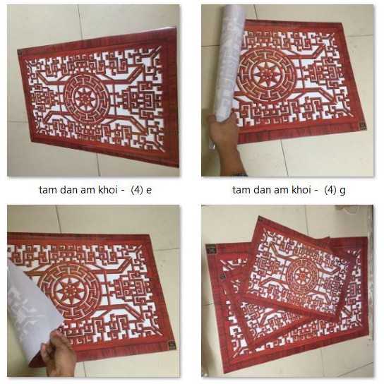 TẤM CHỐNG ÁM KHÓI dán phòng thờ, dán lên trần nhà, không phải khoan, Kích thước 41 x61cm [ Bát cắm nhang ]