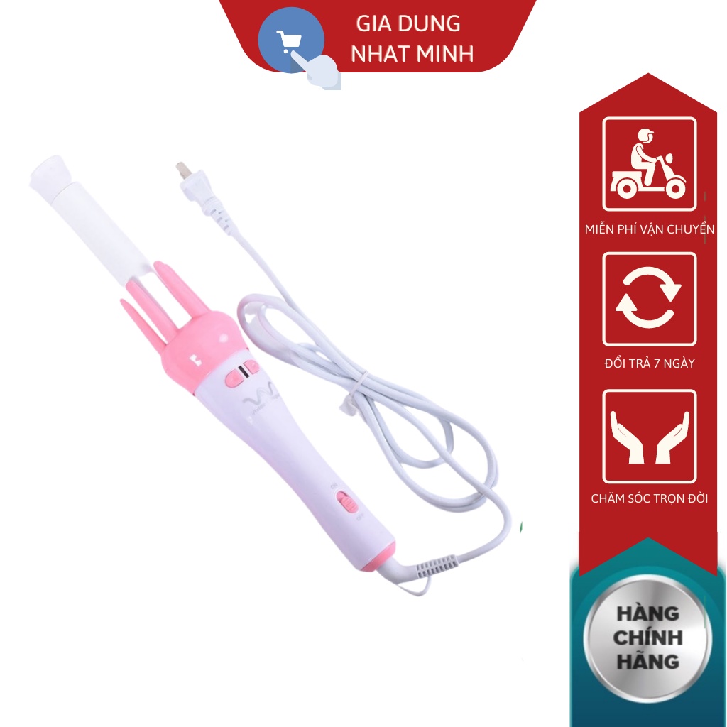 Máy uốn tóc Fullbox chính hãng lược điện làm xoăn xoay tự động ViVo 3 in 1 - Máy uốn tóc xoăn Vivo xoay tự động 360 độ