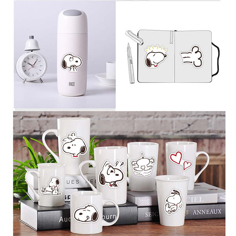 Set 40 miếng dán hình hoạt hình Snoopy chống thấm nước