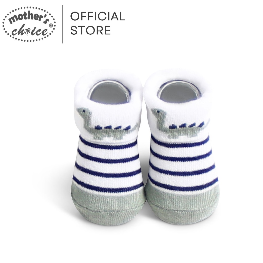 Hộp tất cho bé sơ sinh hộp đơn họa tiết khủng long Mother's Choice - chất liệu co giãn, mềm mại cho bé size 0-6M IT3943