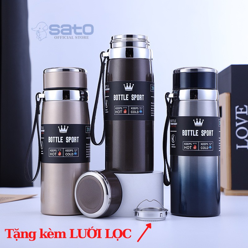 [CHỌN MÀU] Bình đựng nước giữ nhiệt INOX 304 to 1000ml cao cấp giữ nóng lạnh lâu Bottle Sport | BigBuy360 - bigbuy360.vn