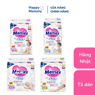 Tã/bỉm dán Merries cộng miếng nội địa Nhật đủ size