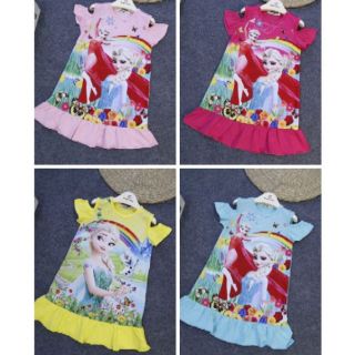 Váy Elsa chất cotton cho bé từ 5-12y