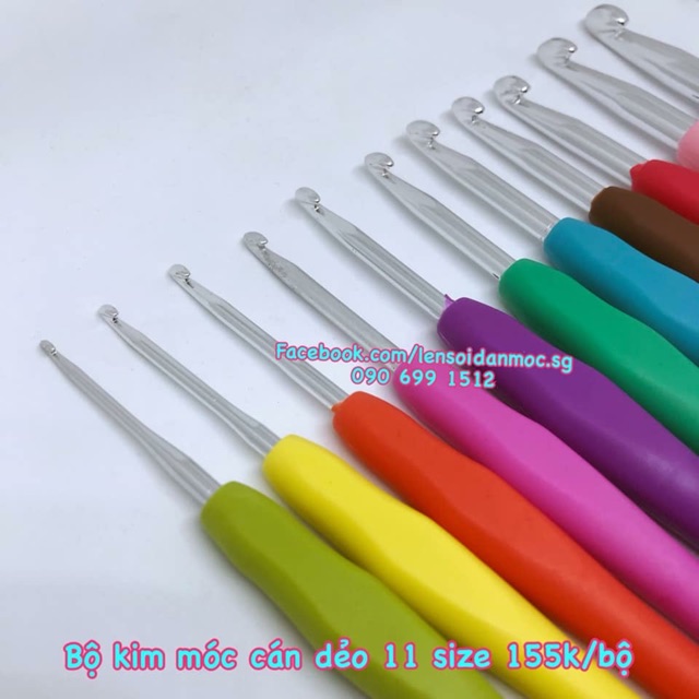 Bộ kim móc cán dẻo 11 size