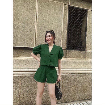 sét bộ vest đùi áo kiểu 1 túi