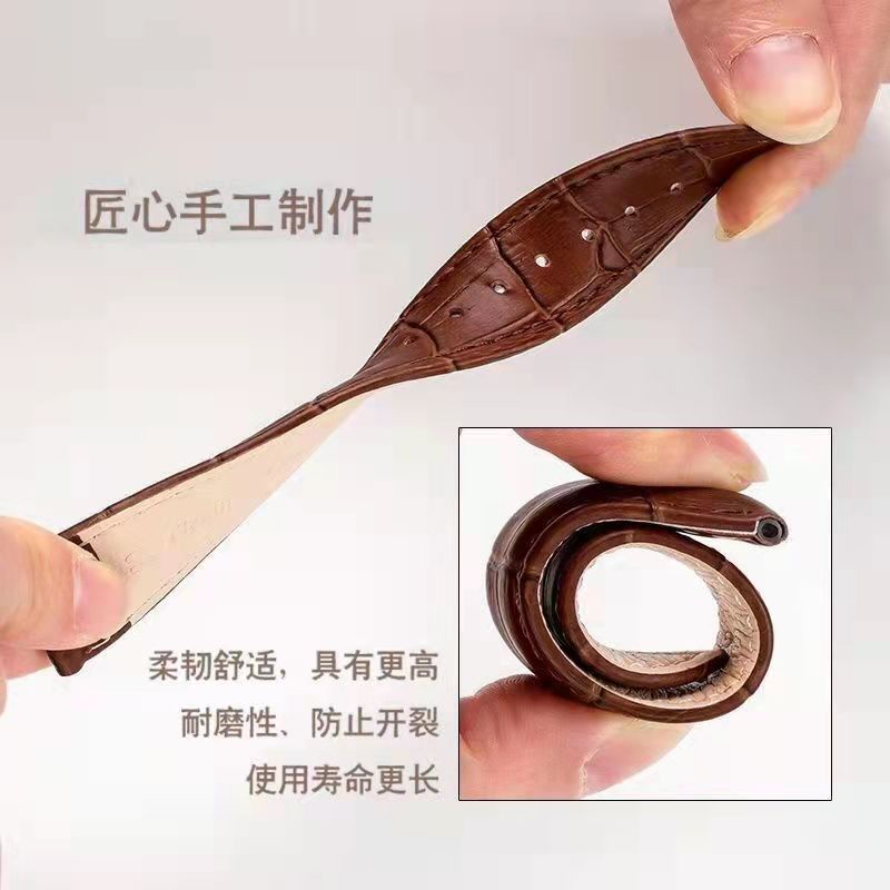 Đồng Hồ Đeo Tay Dây Da Thật Màu Xanh Lá / Tím 10mm 12mm 14mm 16mm Cá Tính Cho Nam Và Nữ