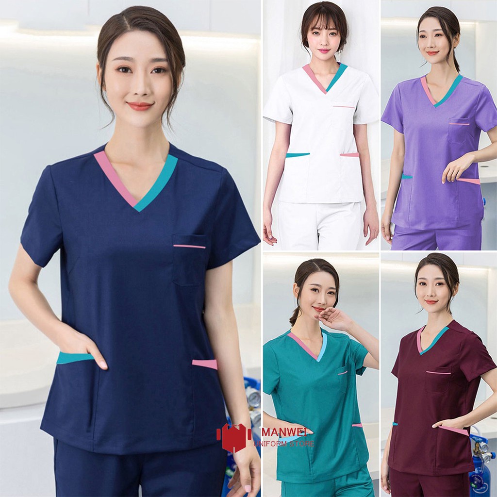 Set đồ phẫu thuật mặc trong phòng mổ vải cotton đủ size nhiều màu sắc cho bác sĩ nữ