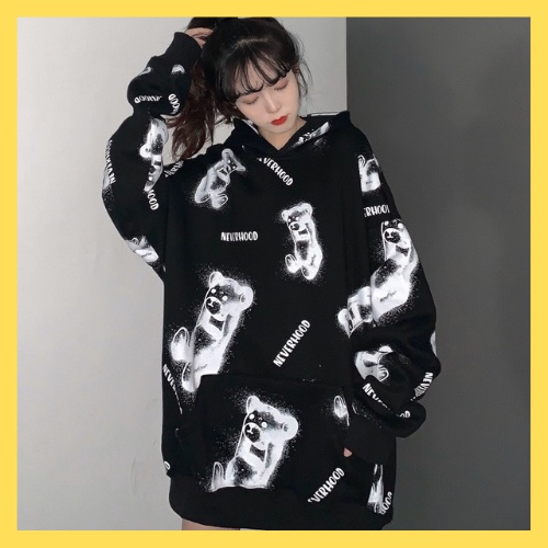 Áo khoác nỉ hình gấu siêu cute - Áo hoodie nỉ nữ phong cách Hàn Quốc - MIUMIU CLOTHINGS | BigBuy360 - bigbuy360.vn
