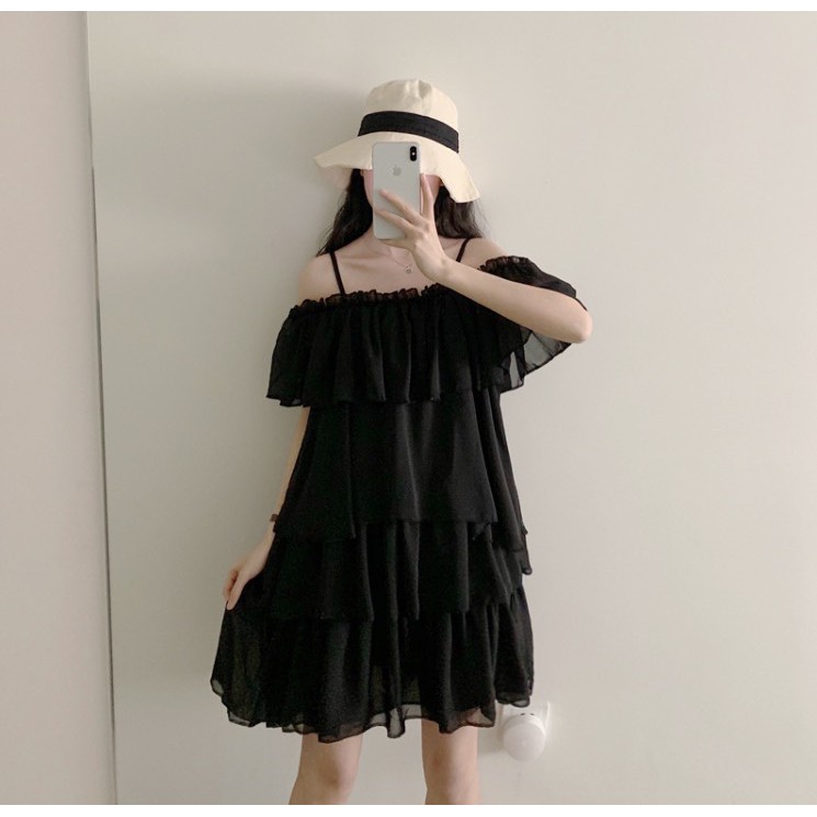 ❤️ GIÁ SỈ - LOẠI TỐT ❤️ Đầm organza dáng tầng MẶC 3 KIỂU TRỄ VAI CÚP NGỰC 2 DÂY, VÁY MAXI LỮNG VOAN 4 TẦNG
