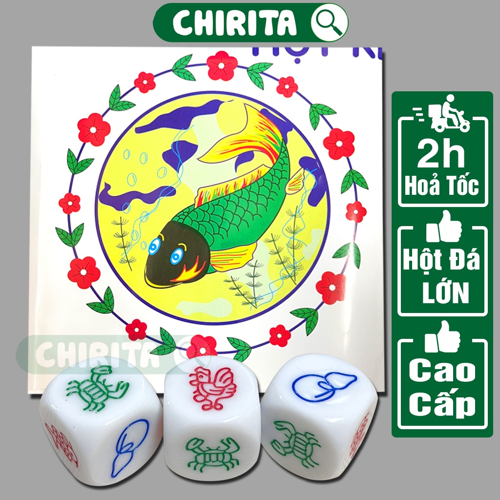 Bộ Bầu Cua HỘT LỚN - Bộ Lắc Bầu Cua Tôm Cá , Boardgame Đồ Chơi Trẻ Em CHIRITA